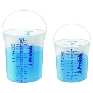 Balde em PP graduado sem bico e alça em metal